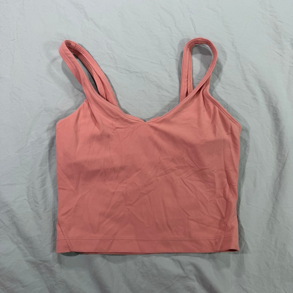 Lululemon Align Tank Top Brier Rose‎ Pink Nulu Cropped Yoga Camisole Shelf Bra 0